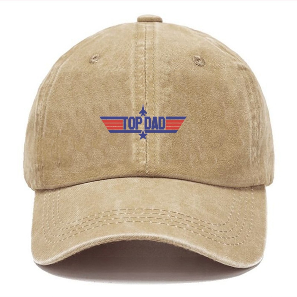 Top Dad Men's Funny Adjustable Vintage Washed denim material Cap