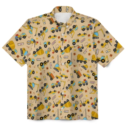 Car Print Men's Funny Linen Short Sleeve Shirt