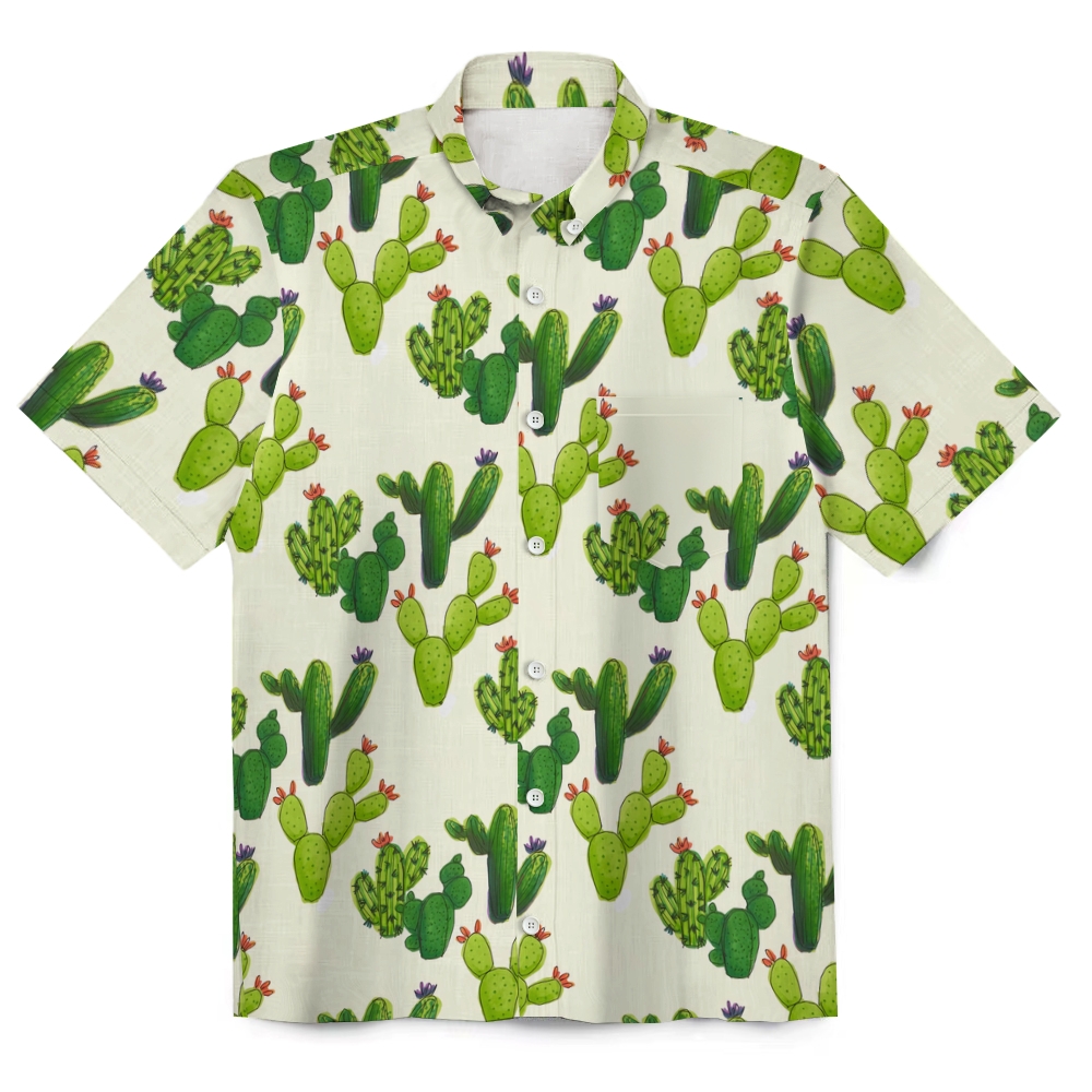 Casual Button Up Vintage Summer Men's Funny Linen Short Sleeve Shirt