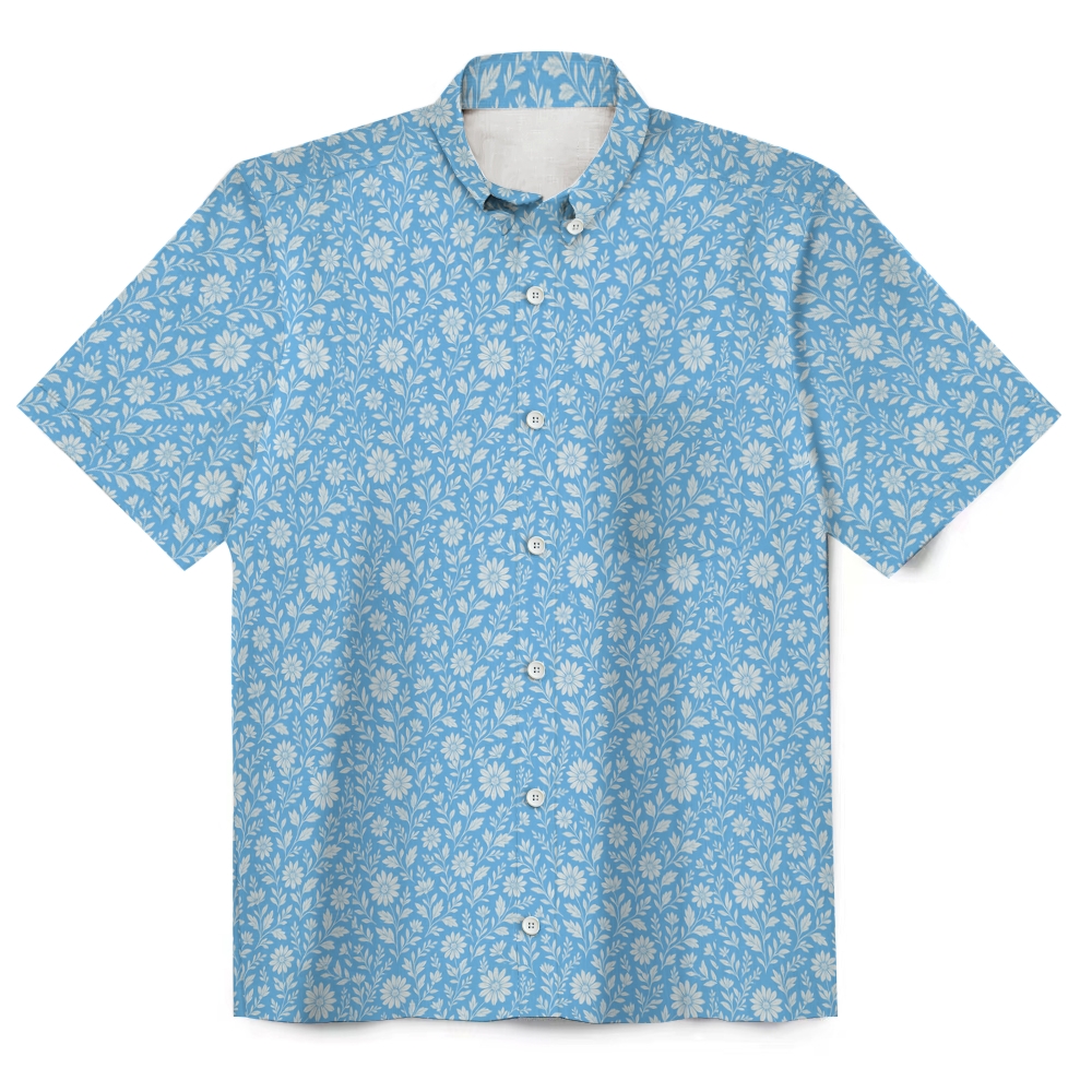 Casual Button Up Vintage Summer Men's Funny Linen Short Sleeve Shirt