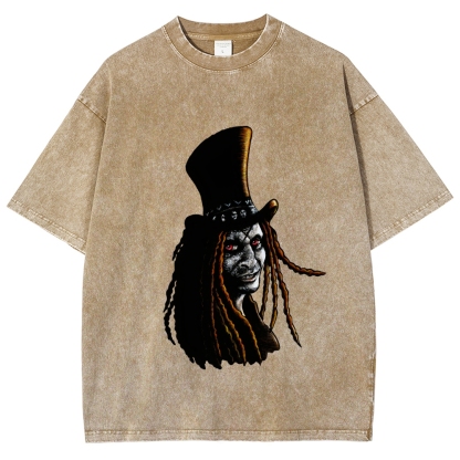 Papa Legba Print Men's Cozy 100% Washed Cotton T-shirt
