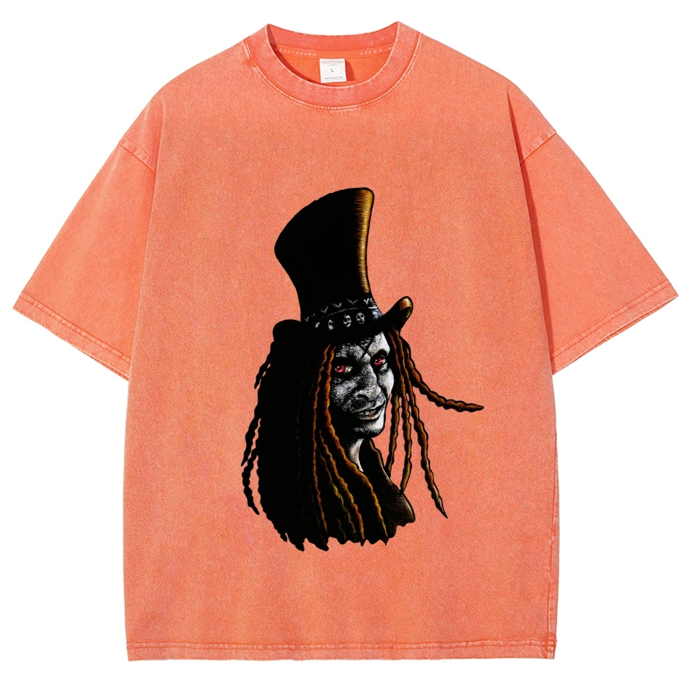 Papa Legba Print Men's Cozy 100% Washed Cotton T-shirt