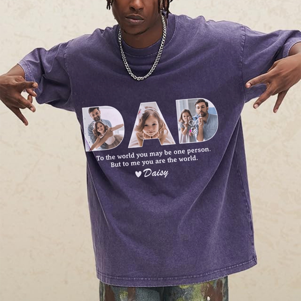 Happy Father's Day Men's Cozy 100% Washed Cotton T-shirt