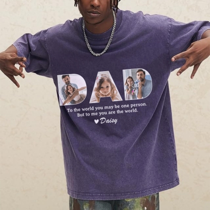 Happy Father's Day Men's Cozy 100% Washed Cotton T-shirt