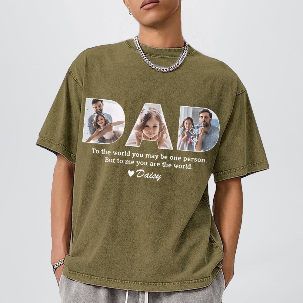 Happy Father's Day Men's Cozy 100% Washed Cotton T-shirt