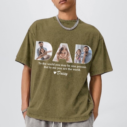 Happy Father's Day Men's Cozy 100% Washed Cotton T-shirt