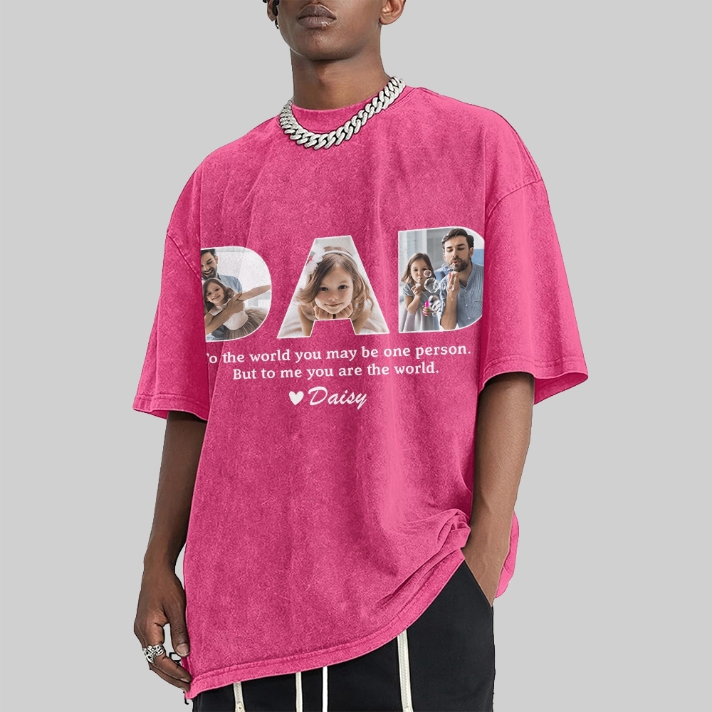 Happy Father's Day Men's Cozy 100% Washed Cotton T-shirt