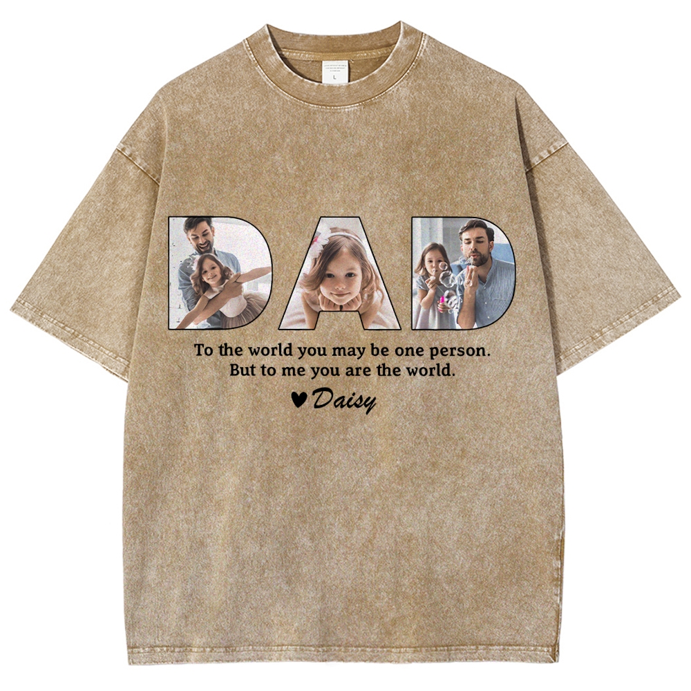 Happy Father's Day Men's Cozy 100% Washed Cotton T-shirt