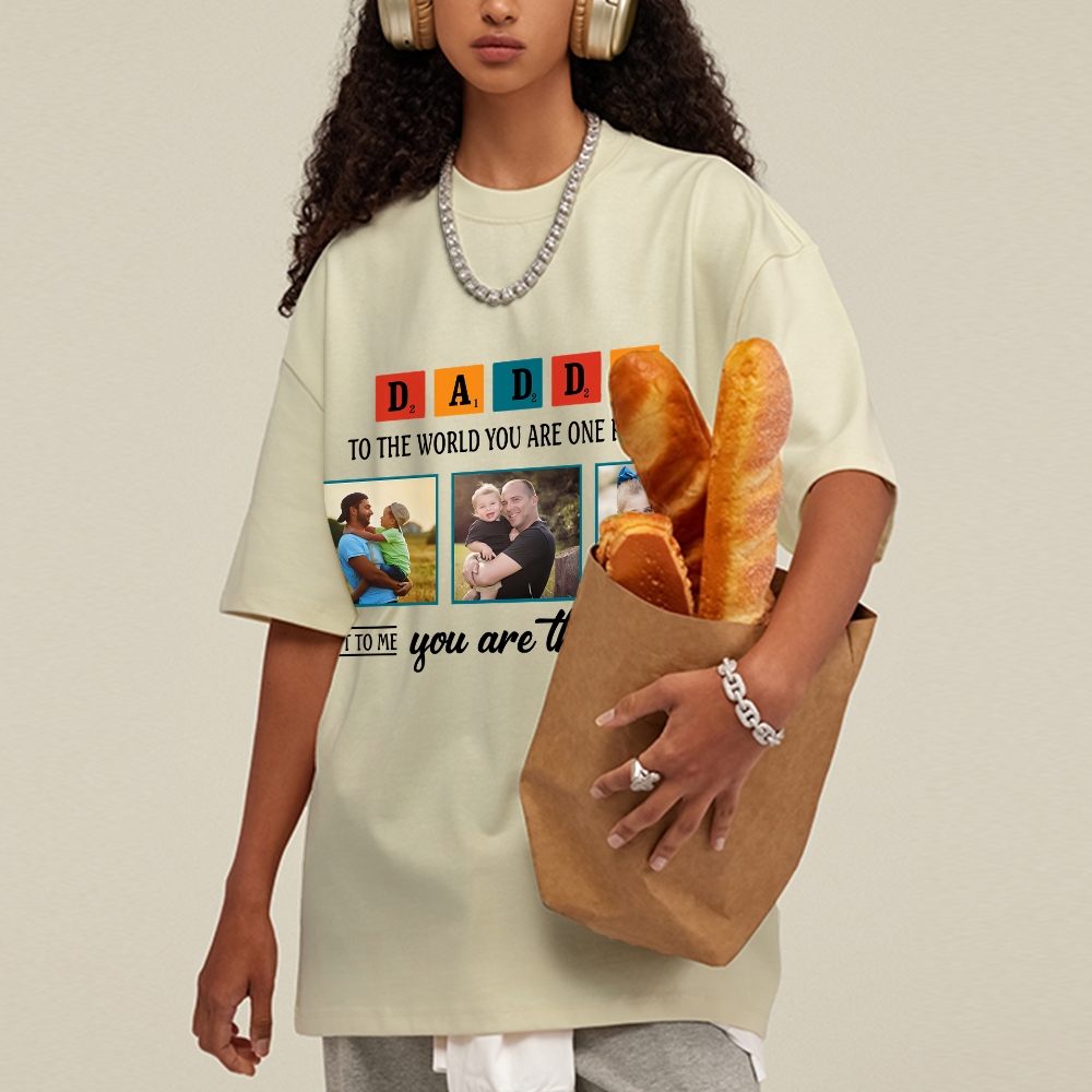 Happy Father's Day Men's Funny 100% Washed Cotton T-shirt