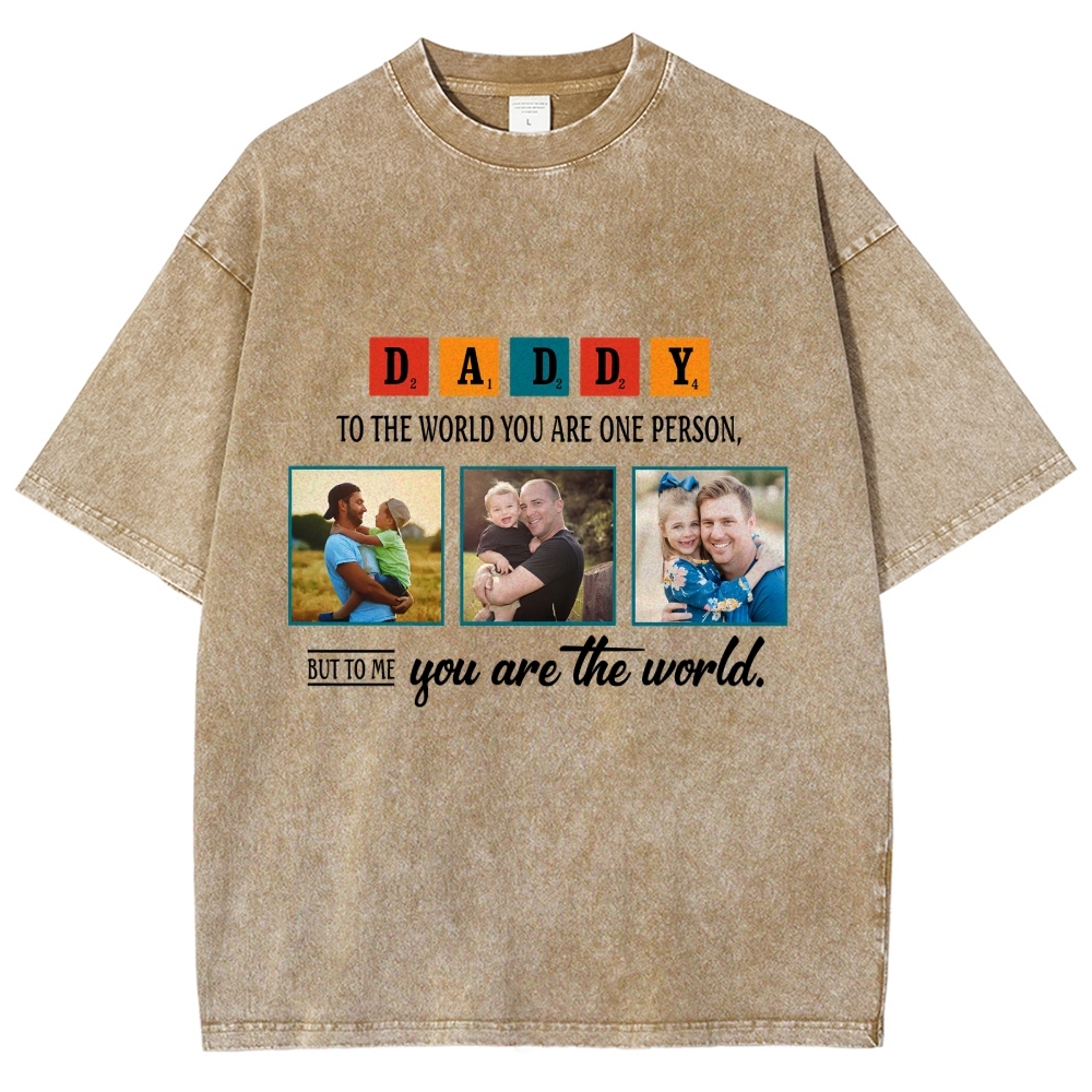 Happy Father's Day Men's Funny 100% Washed Cotton T-shirt