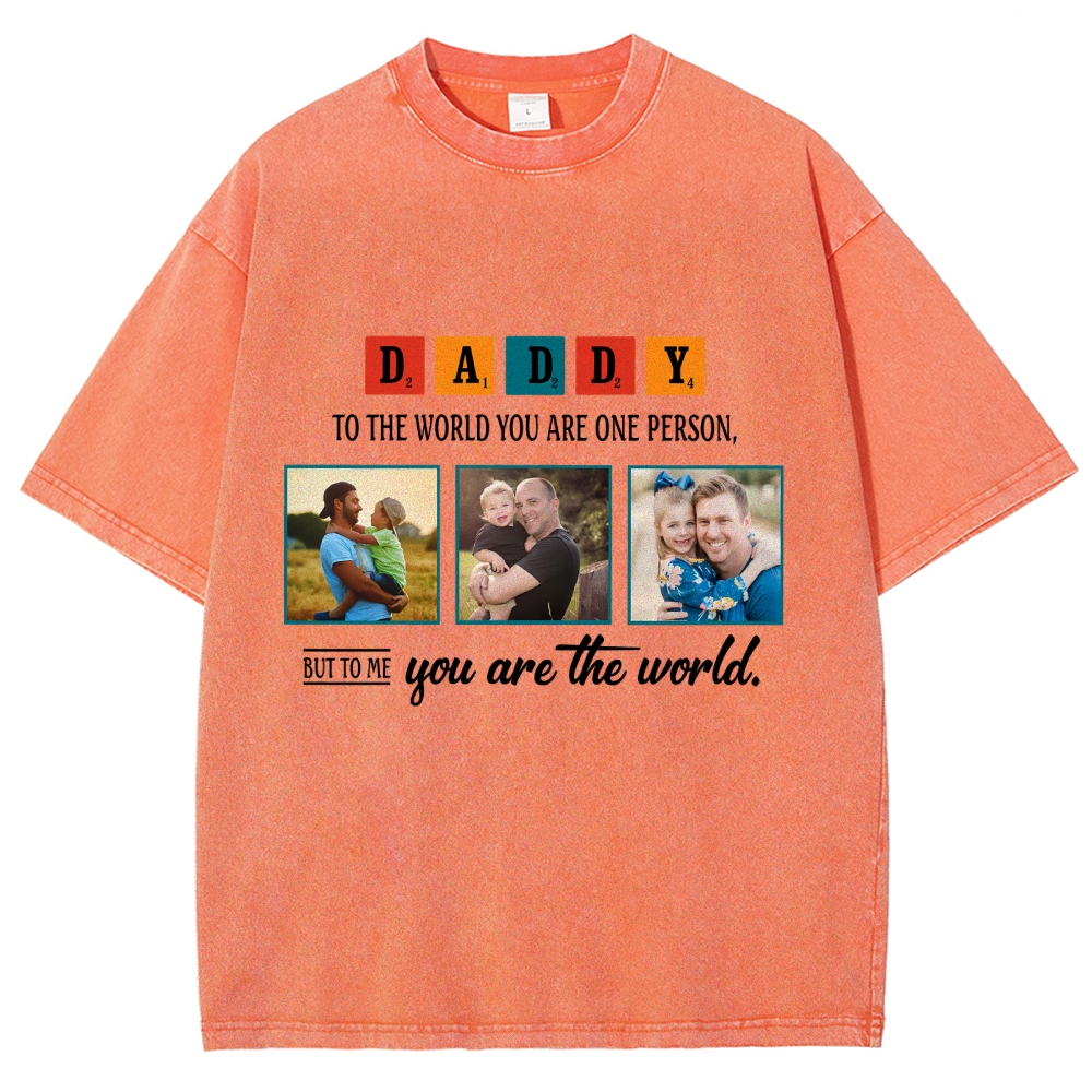 Happy Father's Day Men's Funny 100% Washed Cotton T-shirt