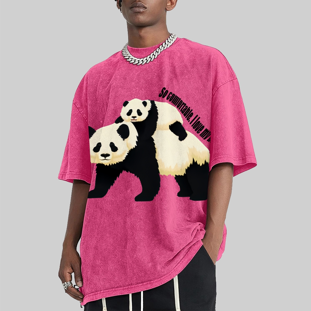 So Comfortable I Love My Dad Men's Cozy 100% Washed Cotton T-shirt