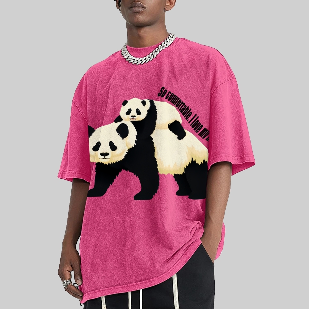 So Comfortable I Love My Dad Men's Cozy 100% Washed Cotton T-shirt