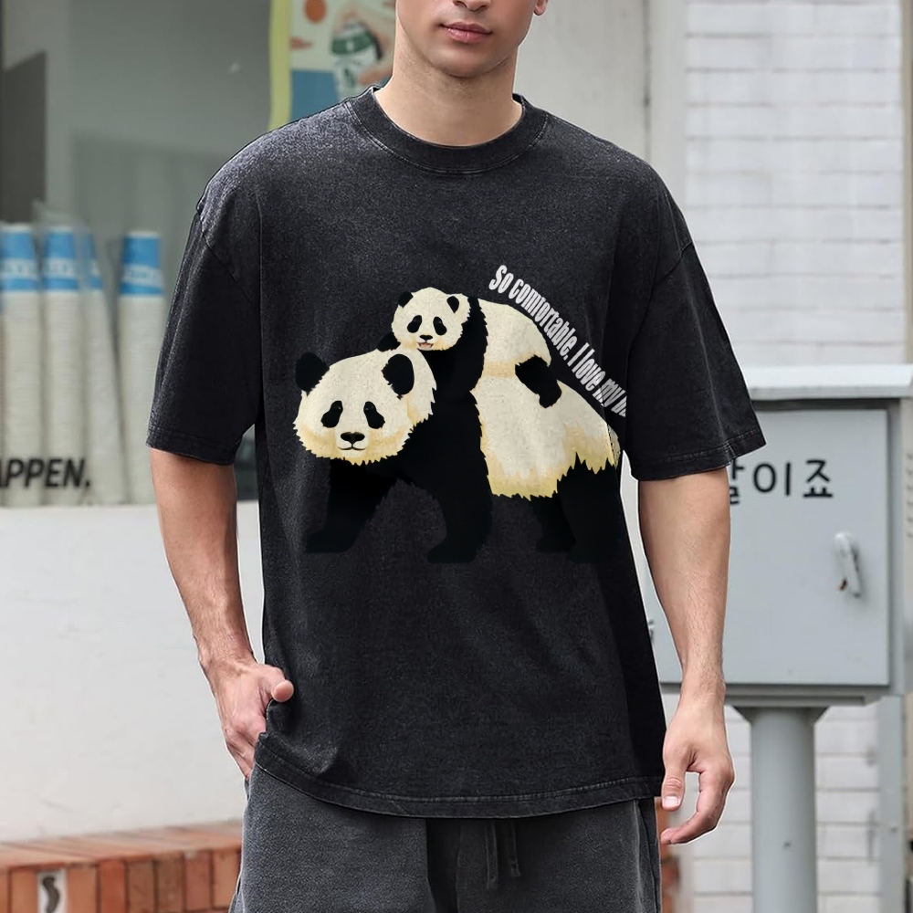 So Comfortable I Love My Dad Men's Cozy 100% Washed Cotton T-shirt