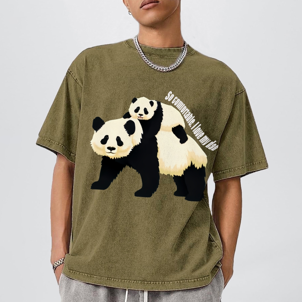 So Comfortable I Love My Dad Men's Cozy 100% Washed Cotton T-shirt