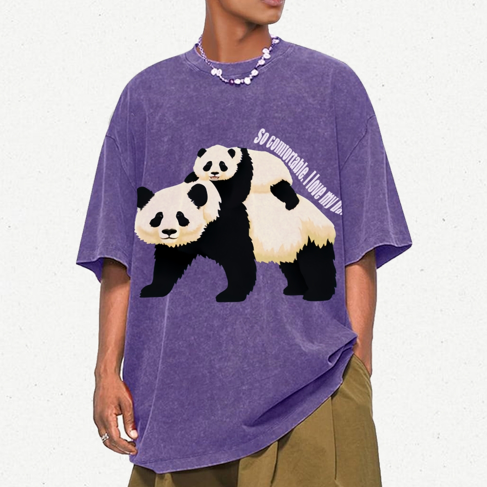 So Comfortable I Love My Dad Men's Cozy 100% Washed Cotton T-shirt