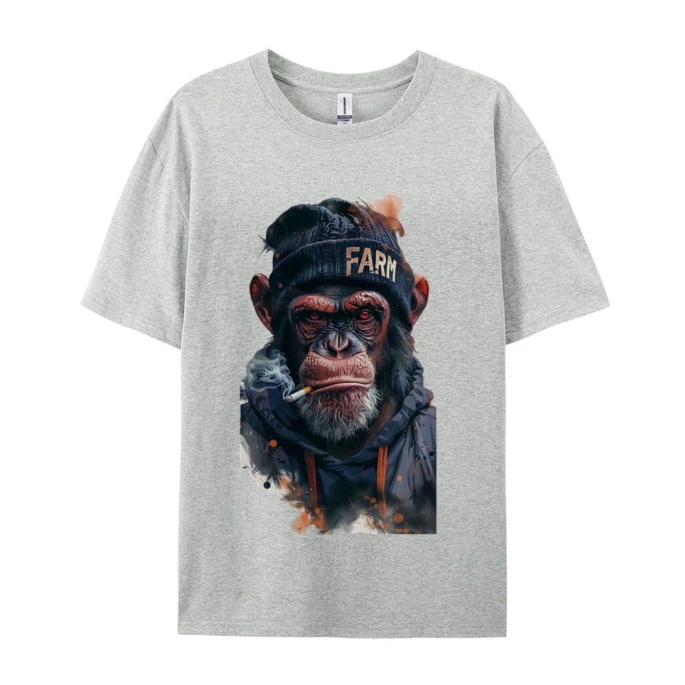 Smoking Monkey Gorilla Men's Funny 100% Cotton T-shirt