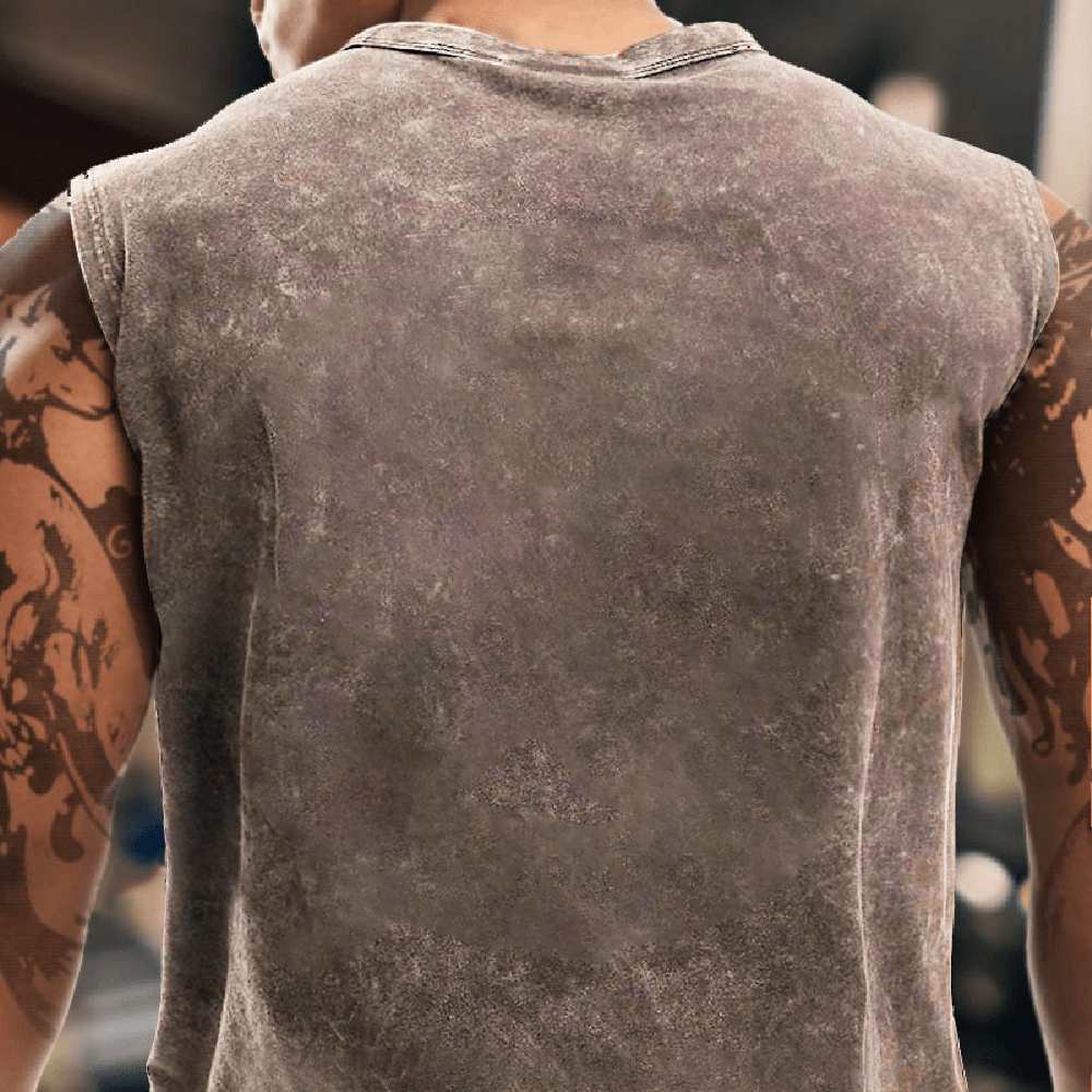 Pink Monkey Head Graphic Men's Funny Cotton Tank Top