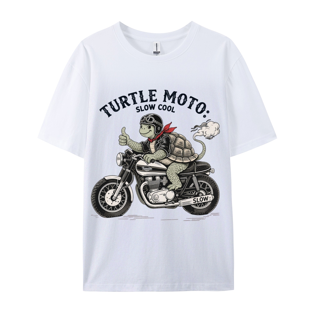 Turtle moto slow cool Men's Funny 100% Cotton T-shirt