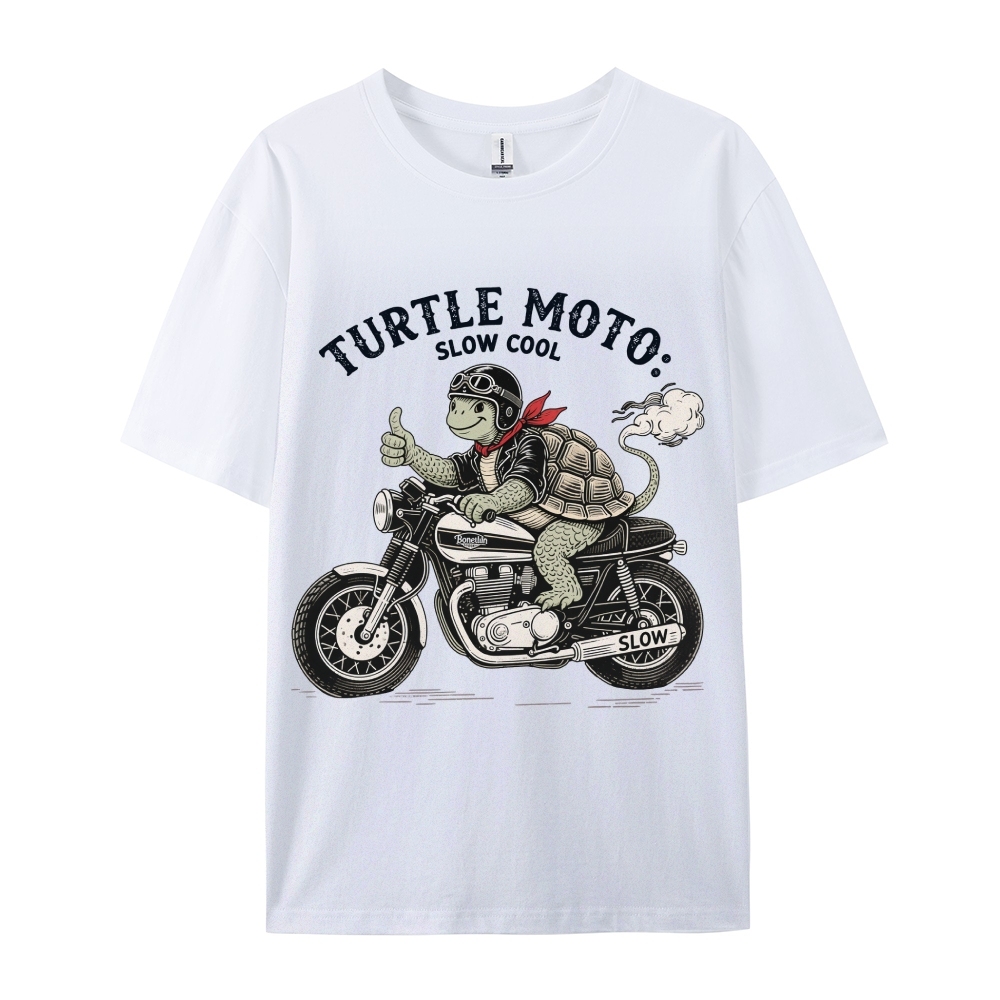 Turtle moto slow cool Men's Funny 100% Cotton T-shirt