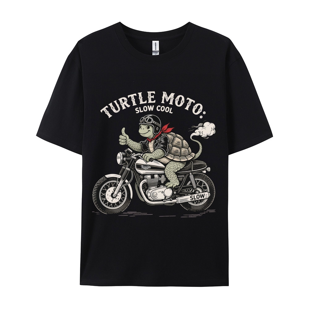 Turtle moto slow cool Men's Funny 100% Cotton T-shirt