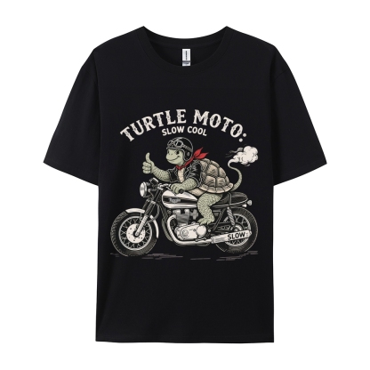 Turtle moto slow cool Men's Funny 100% Cotton T-shirt
