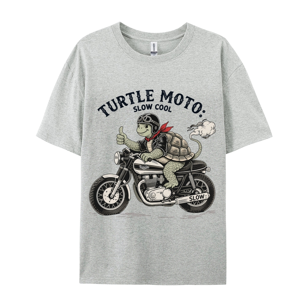 Turtle moto slow cool Men's Funny 100% Cotton T-shirt