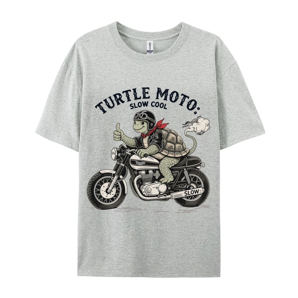 Turtle moto slow cool Men's Funny 100% Cotton T-shirt
