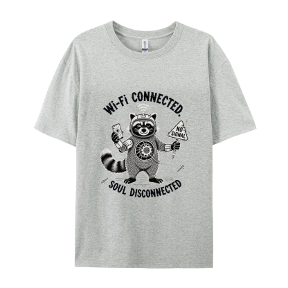 Wi-Fi Connected Soul Disconnected Men's Funny 100% Cotton T-shirt