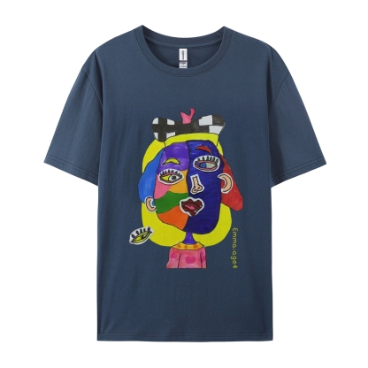 Strange Face Hand Painted Art from a Child's Mind T-shirt