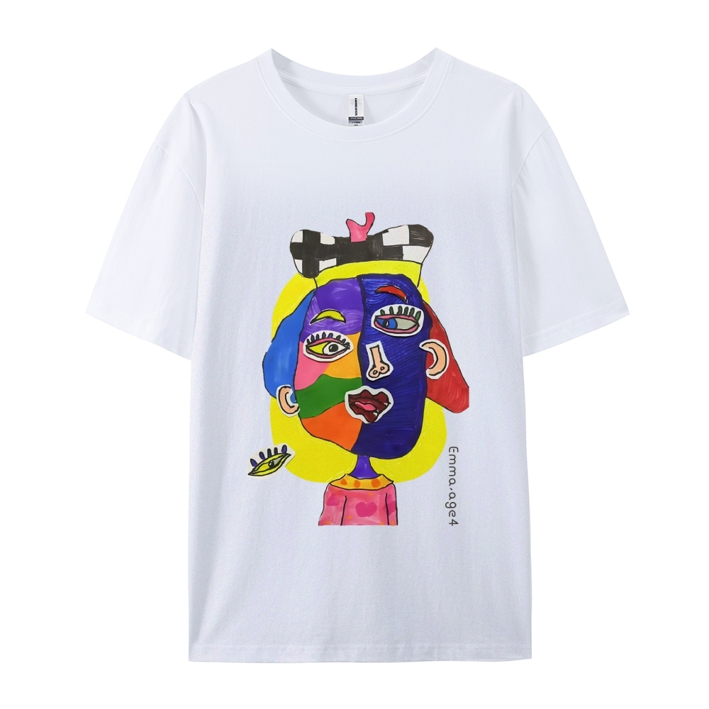 Strange Face Hand Painted Art from a Child's Mind T-shirt