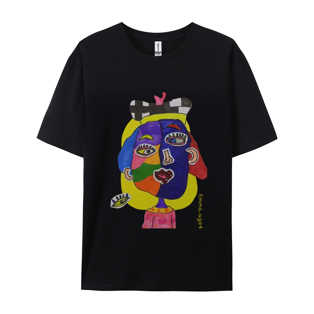 Strange Face Hand Painted Art from a Child's Mind T-shirt