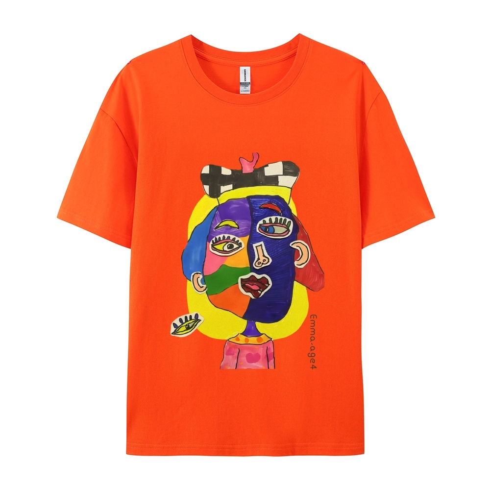 Strange Face Hand Painted Art from a Child's Mind T-shirt