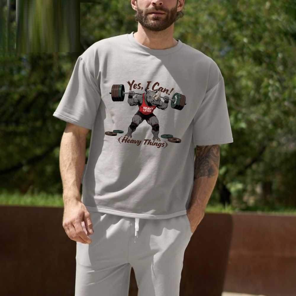 Yes I Can Lift Heavy Things Men's Casual 100% Cotton T-shirt