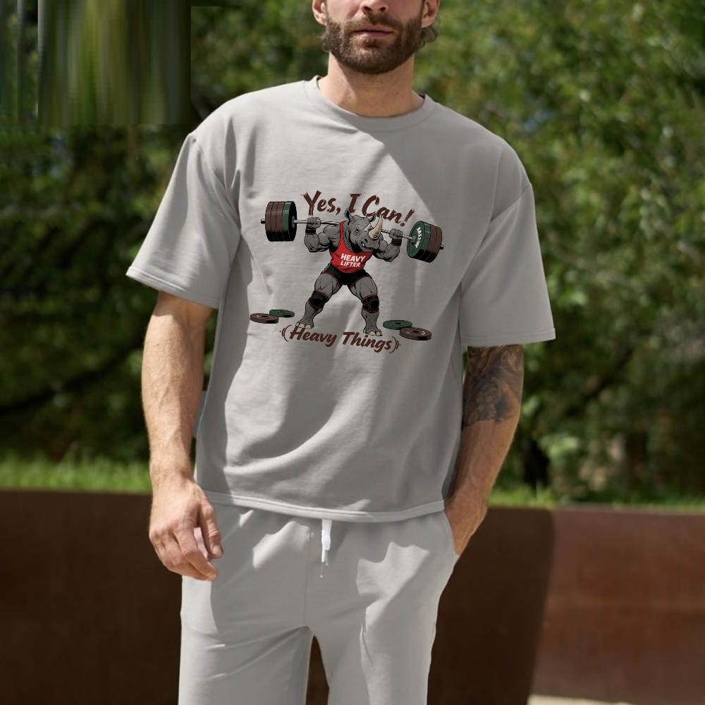 Yes I Can Lift Heavy Things Men's Casual 100% Cotton T-shirt