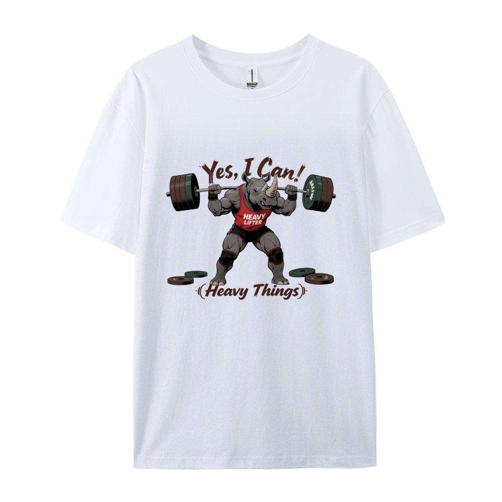 Yes I Can Lift Heavy Things Men's Casual 100% Cotton T-shirt