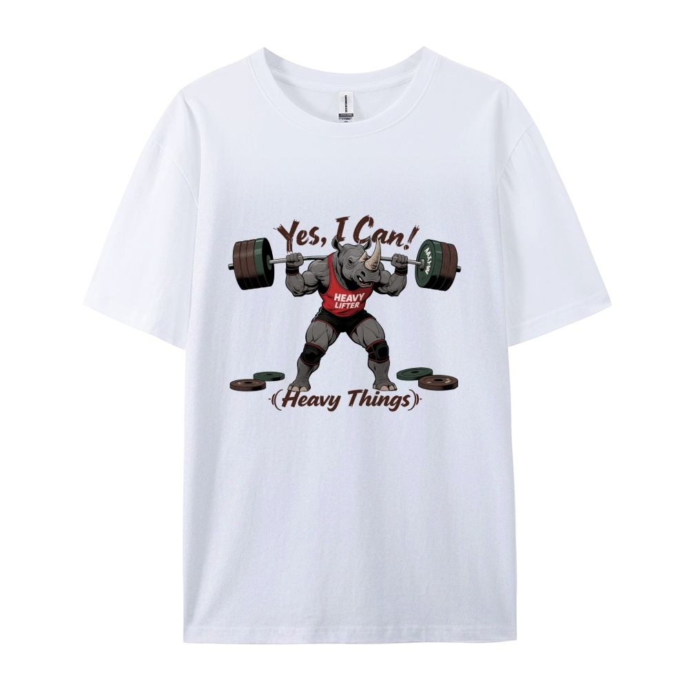 Yes I Can Lift Heavy Things Men's Casual 100% Cotton T-shirt