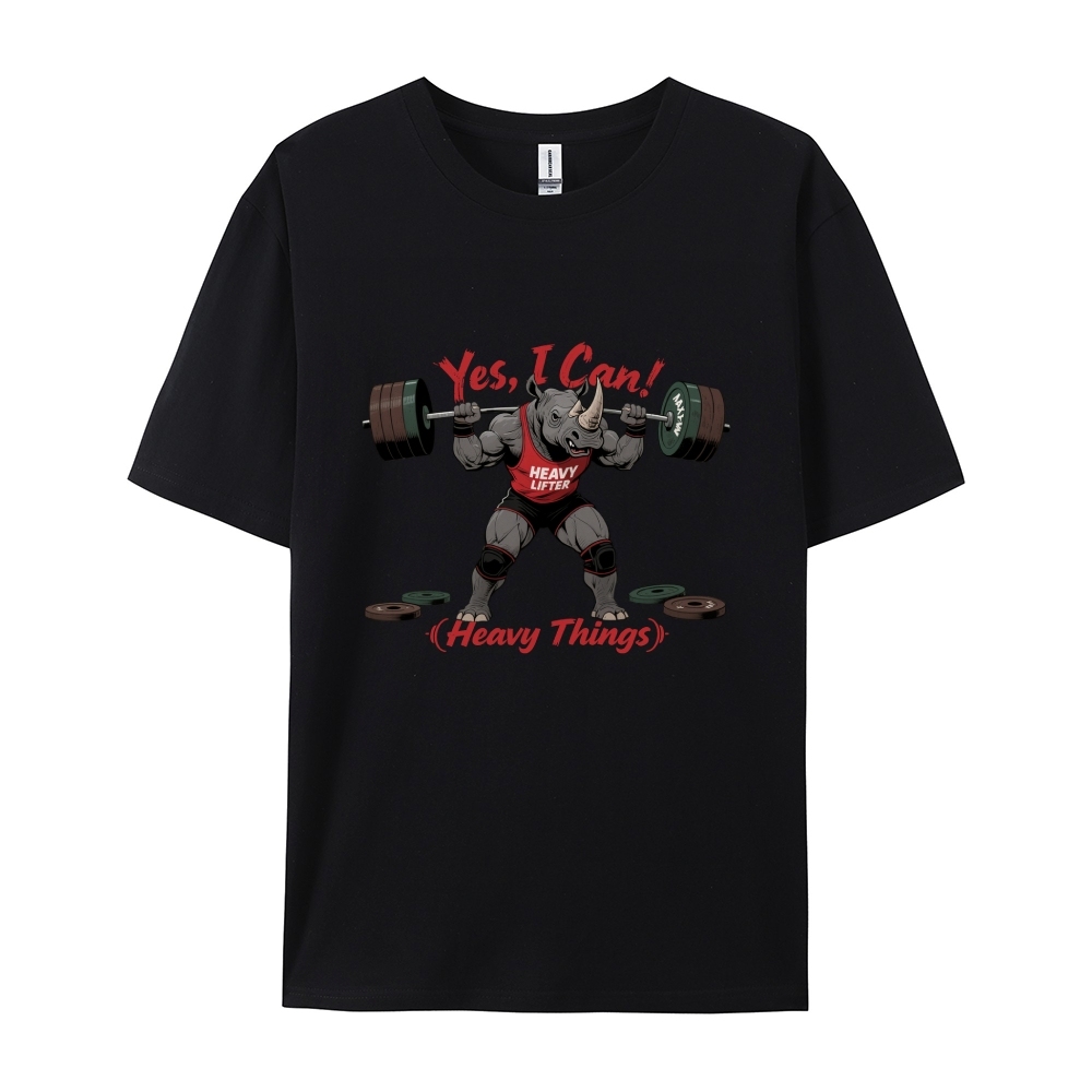 Yes I Can Lift Heavy Things Men's Casual 100% Cotton T-shirt
