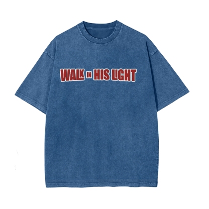 Glory The God Christian Casual Washed Cotton T-shirt