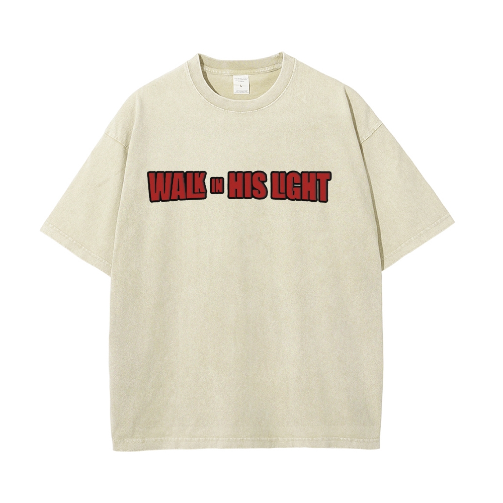 Glory The God Christian Casual Washed Cotton T-shirt