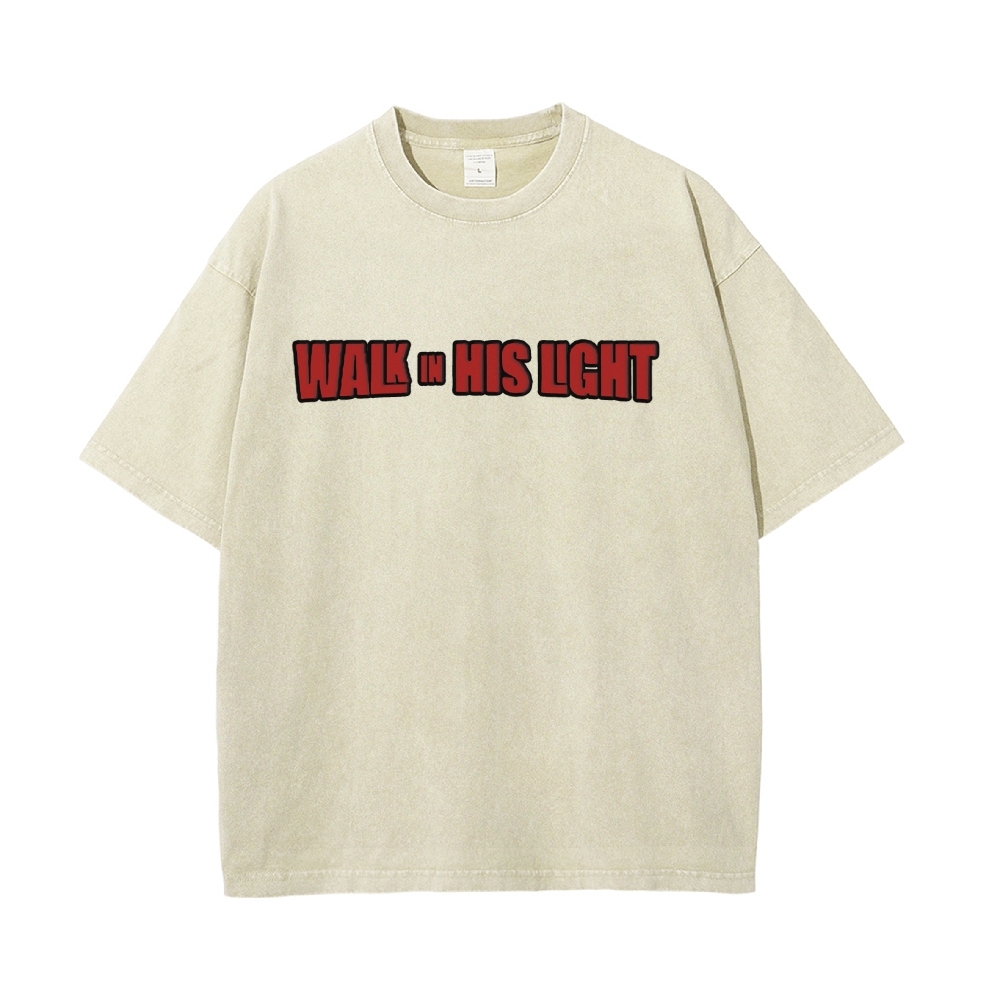 Glory The God Christian Casual Washed Cotton T-shirt