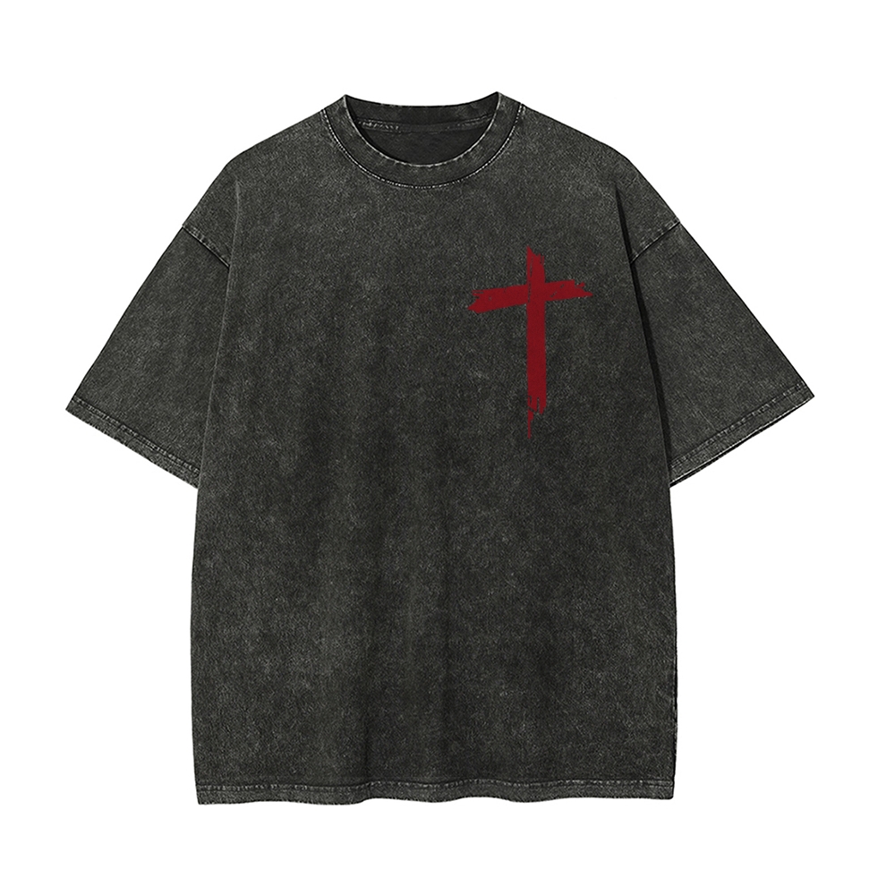 Jesus Is King Christian Casual Washed Cotton T-shirt
