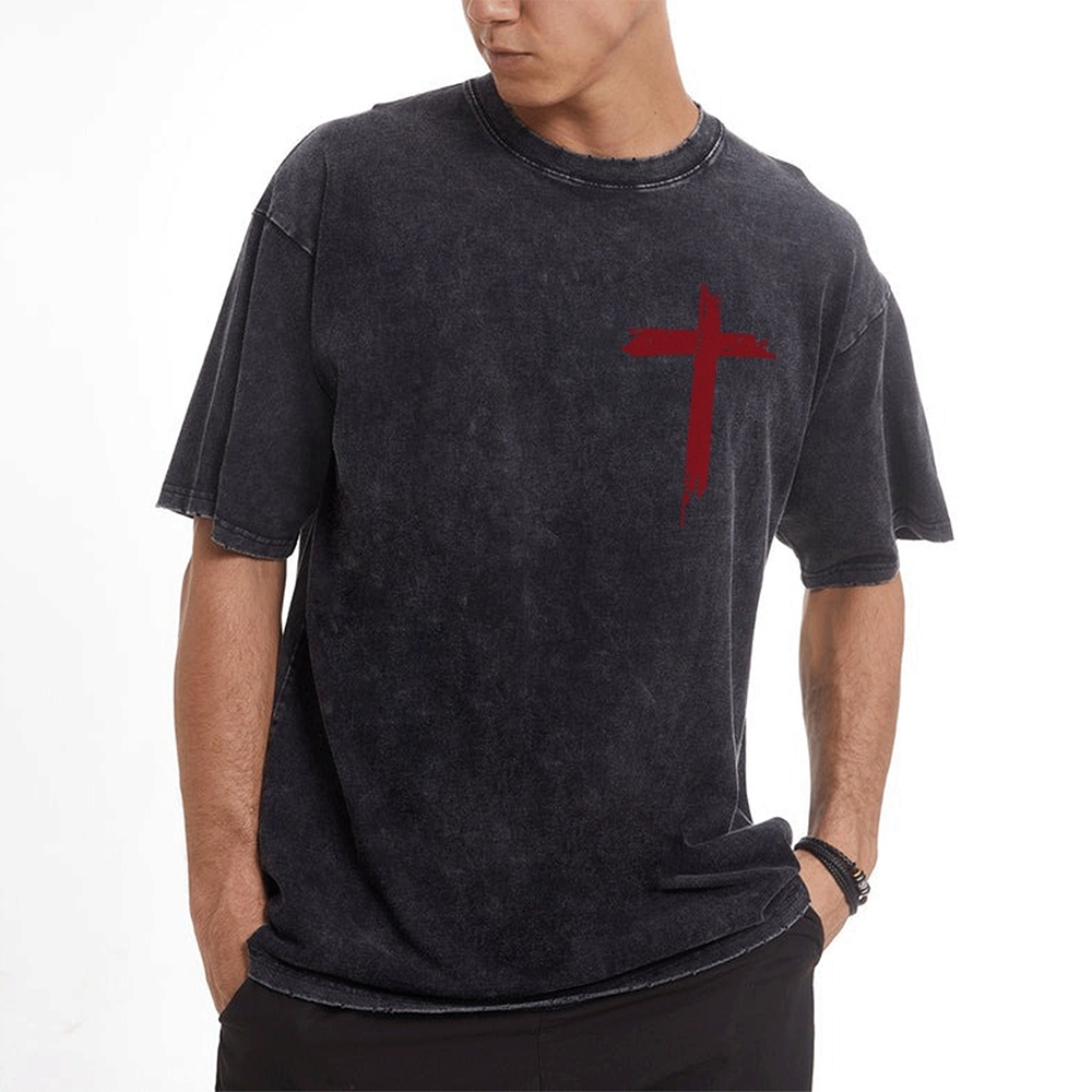 Jesus Is King Christian Casual Washed Cotton T-shirt