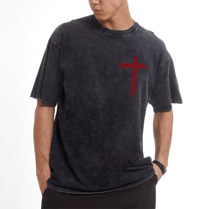 Jesus Is King Christian Casual Washed Cotton T-shirt
