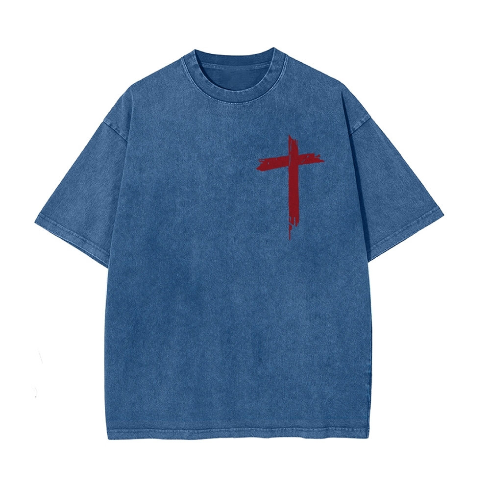 Jesus Is King Christian Casual Washed Cotton T-shirt