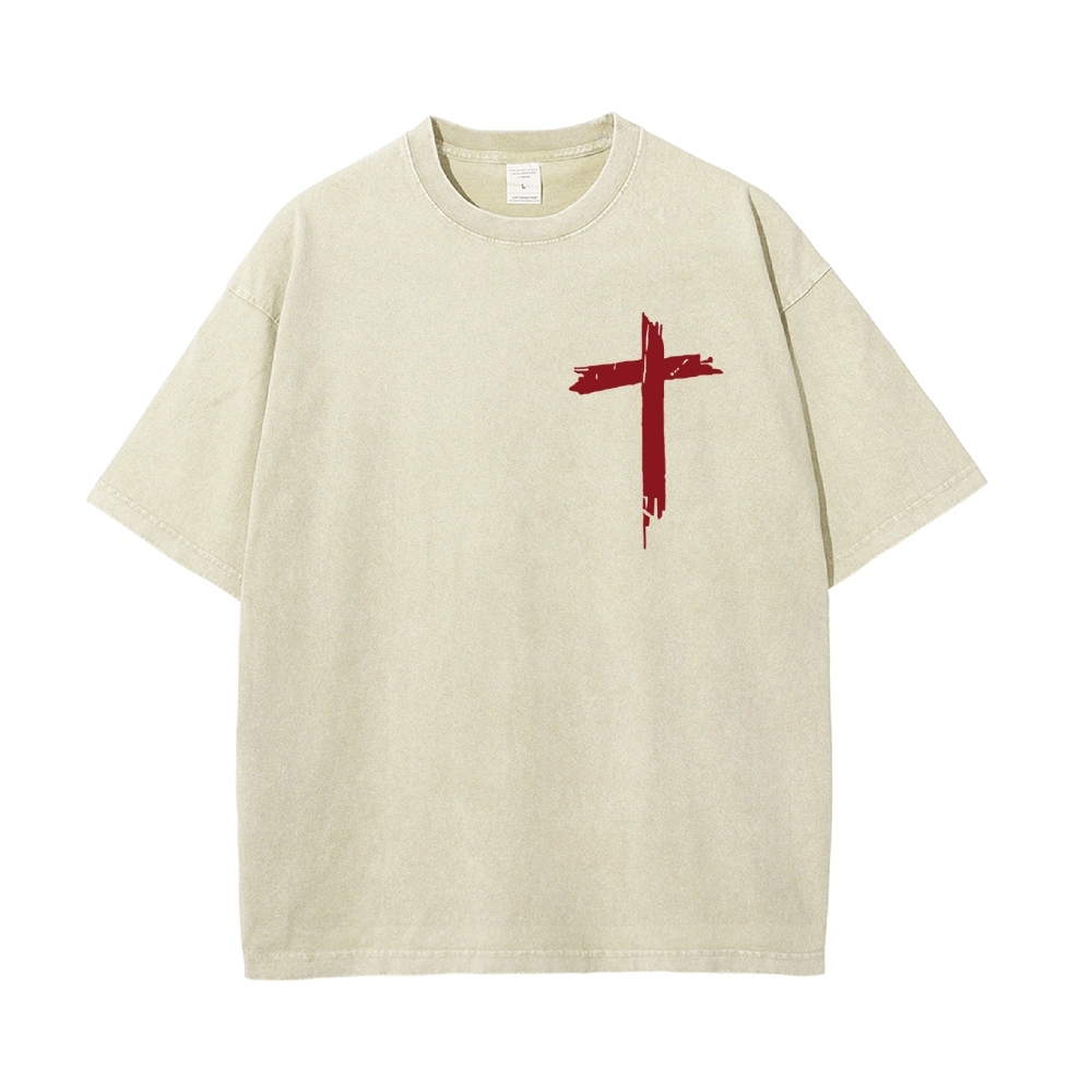 Jesus Is King Christian Casual Washed Cotton T-shirt
