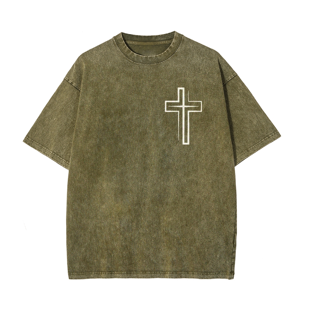 Seek First The Kingdom Of God Christian Men's Casual Washed Cotton T-shirt