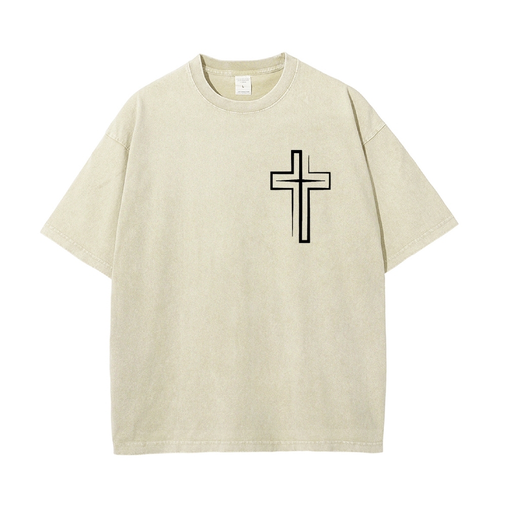 Seek First The Kingdom Of God Christian Men's Casual Washed Cotton T-shirt