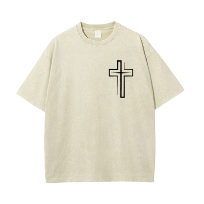 Seek First The Kingdom Of God Christian Men's Casual Washed Cotton T-shirt