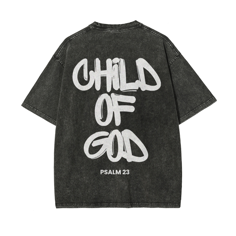Child Of God Christian Men's Casual Washed Cotton T-shirt